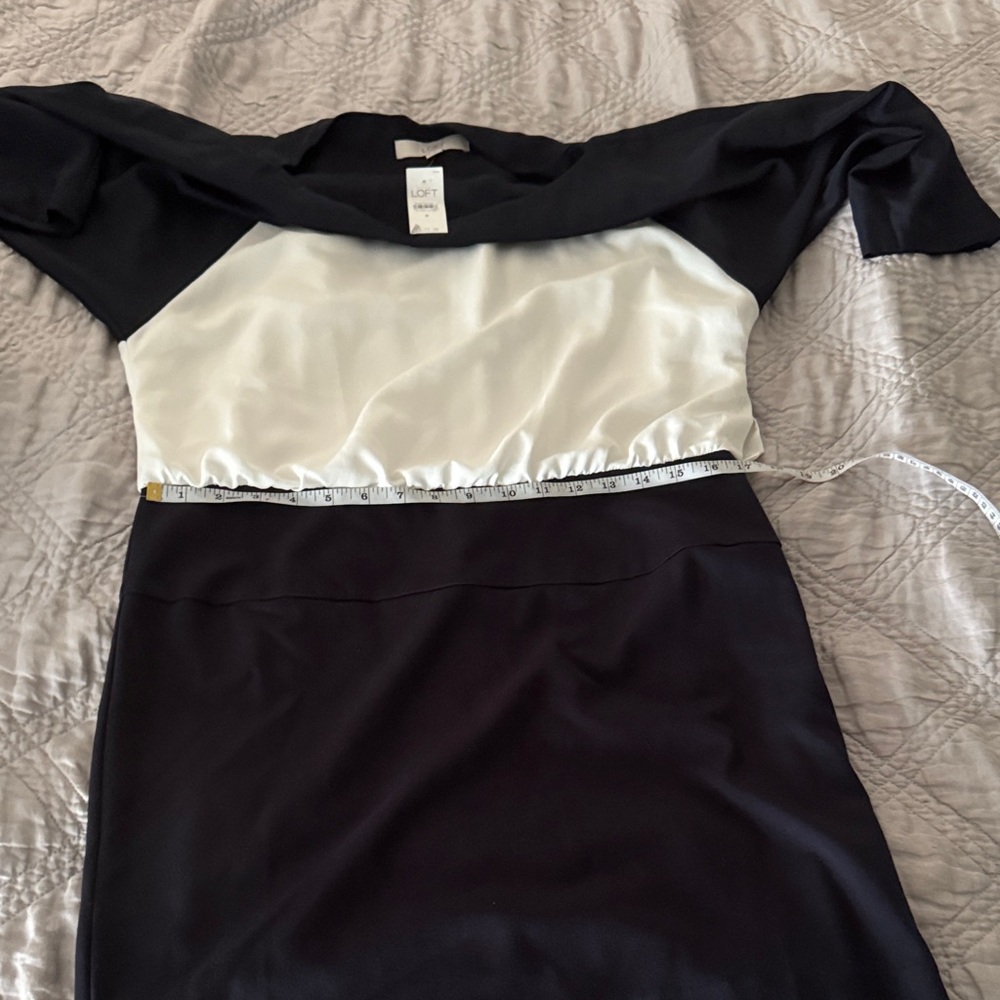 LOFT navy and white Dress